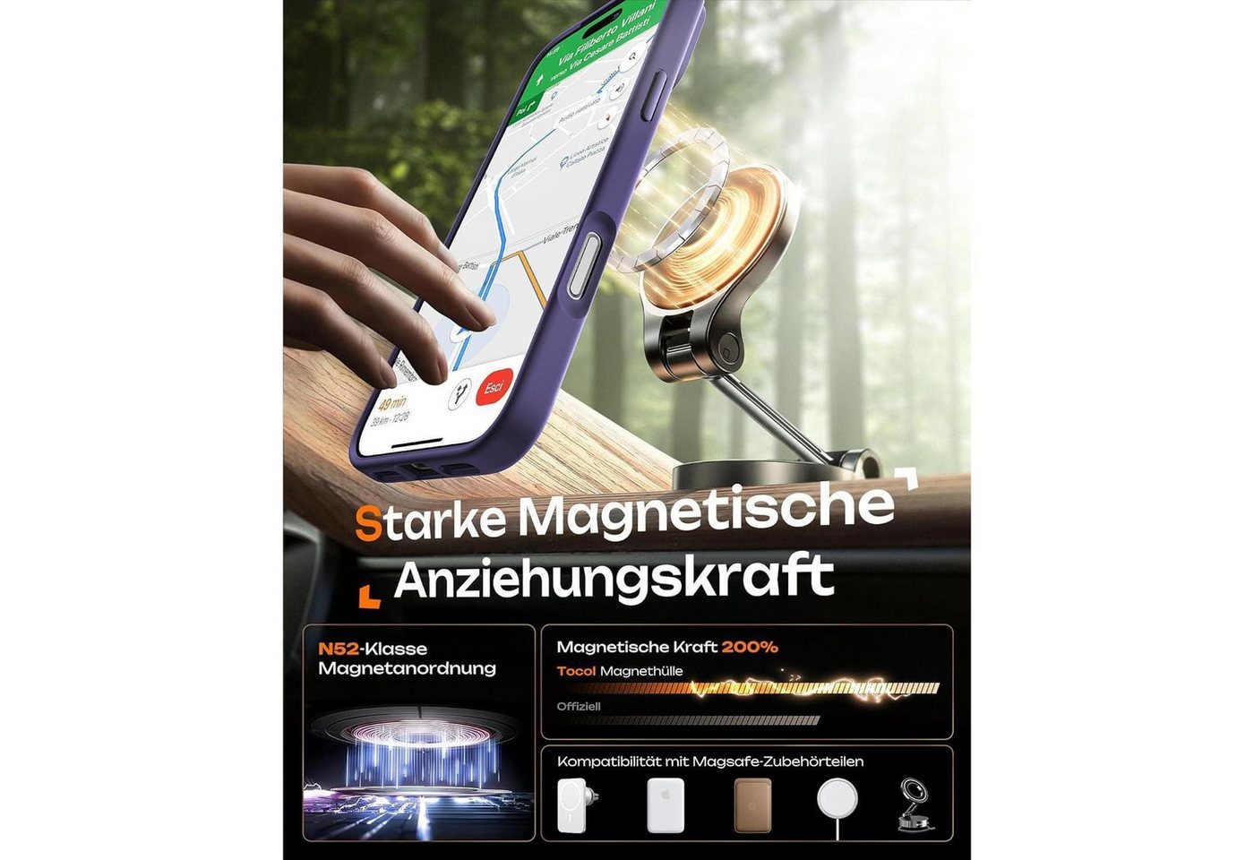LuxusKollektion Handyhülle Hülle iPhone 17 Pro MagSafe Dunkellila Bild 4