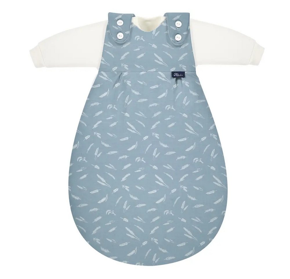 Alvi® Babyschlafsack ALVI Baby-Mäxchen 3tlg. Flachgewebe Earth blau, Gr. 62/68