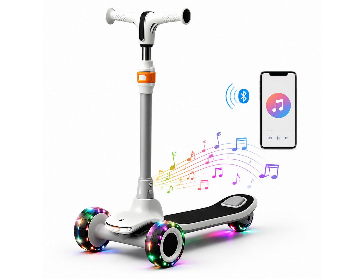 Fyrove Cityroller Scooter Kinderroller Tretroller Kinderroller Dreiradscooter LED-Räder, bis 70 kg,roller kinder,kinder roller,Höhenverstellbar,Hinterradbremse Bild 5