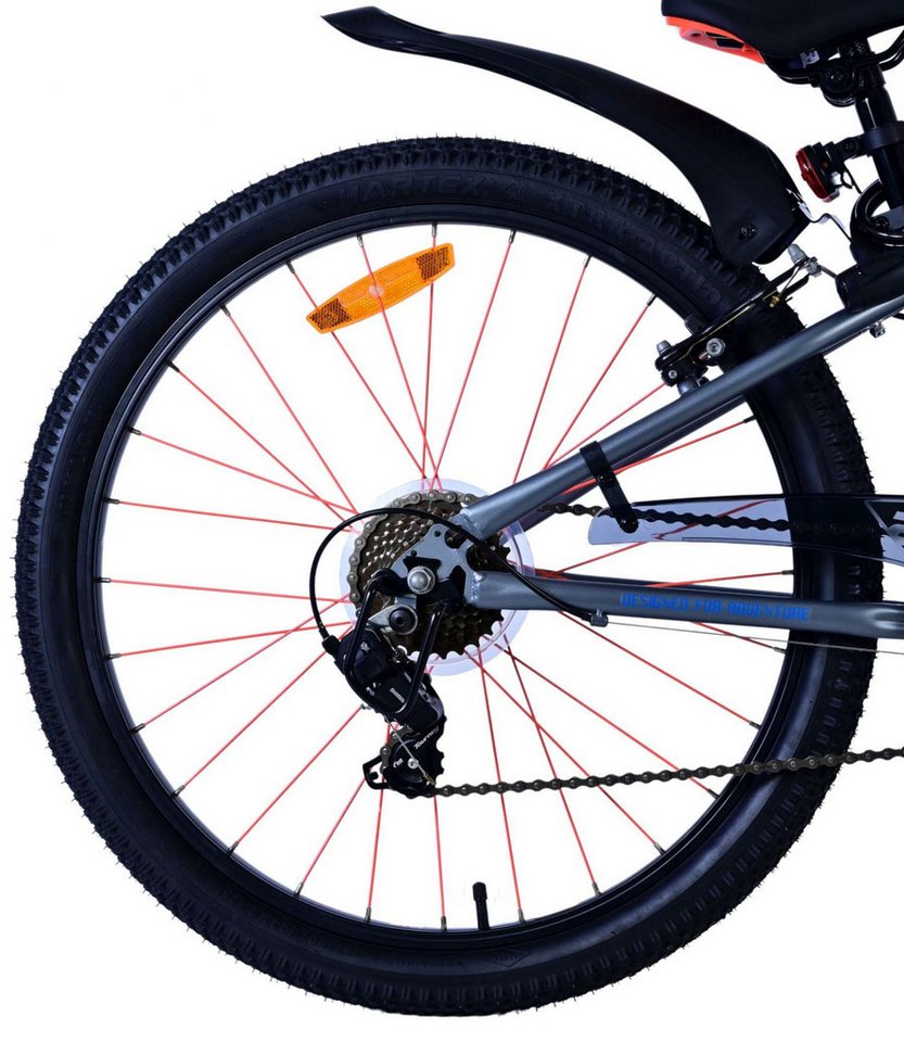 Volare Kinderfahrrad Volare Rocky Kinderfahrrad - 24 Zoll - Blau - 7 Gang für Jungen, Vorderradbremsen, höhenverstellbarer Sattel, Reflektoren Bild 5