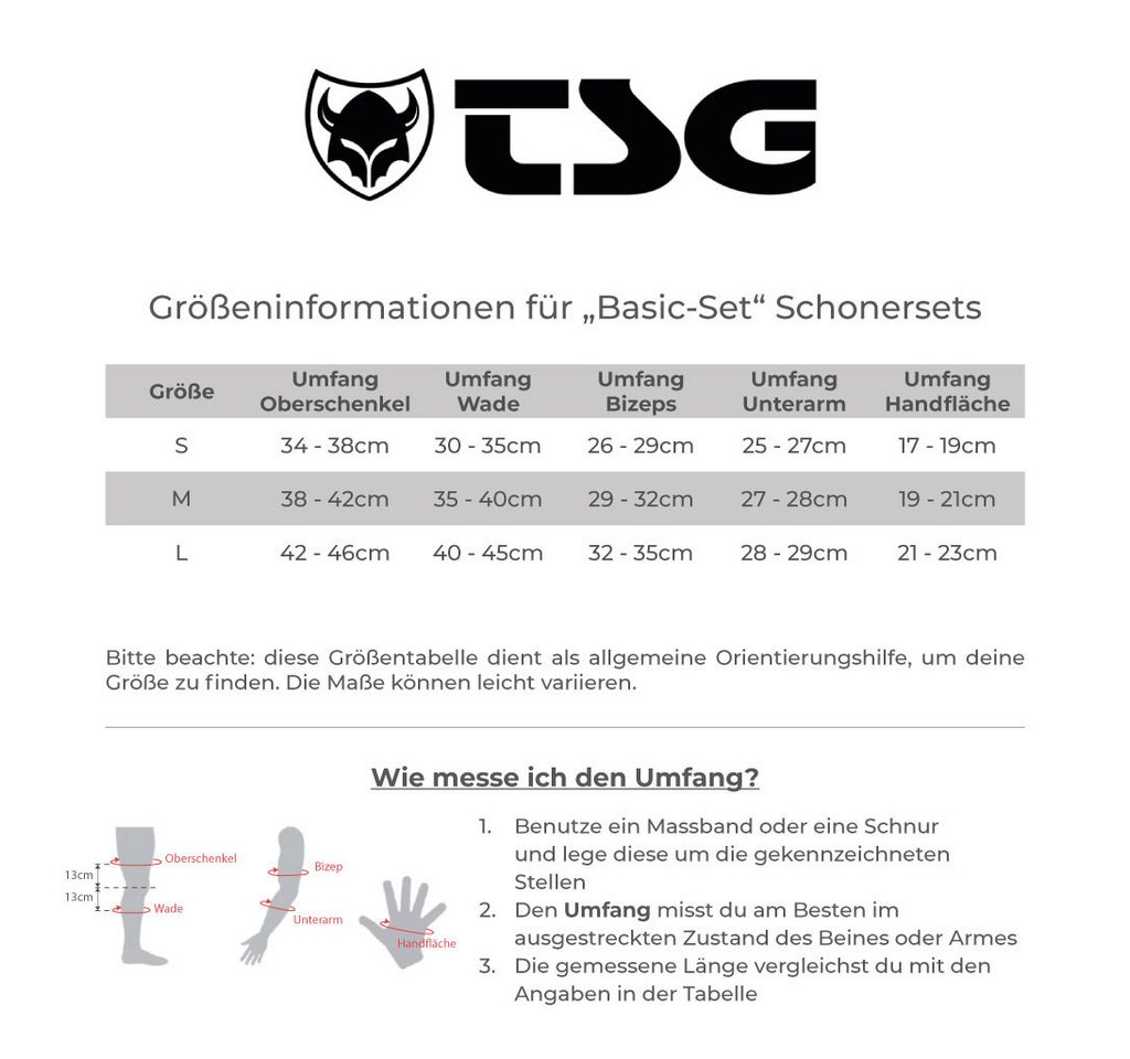 TSG Protektoren-Set Basic Set (mit Ellenbogenschutz, mit Knieschutz, mit Handgelenkschutz) Bild 2