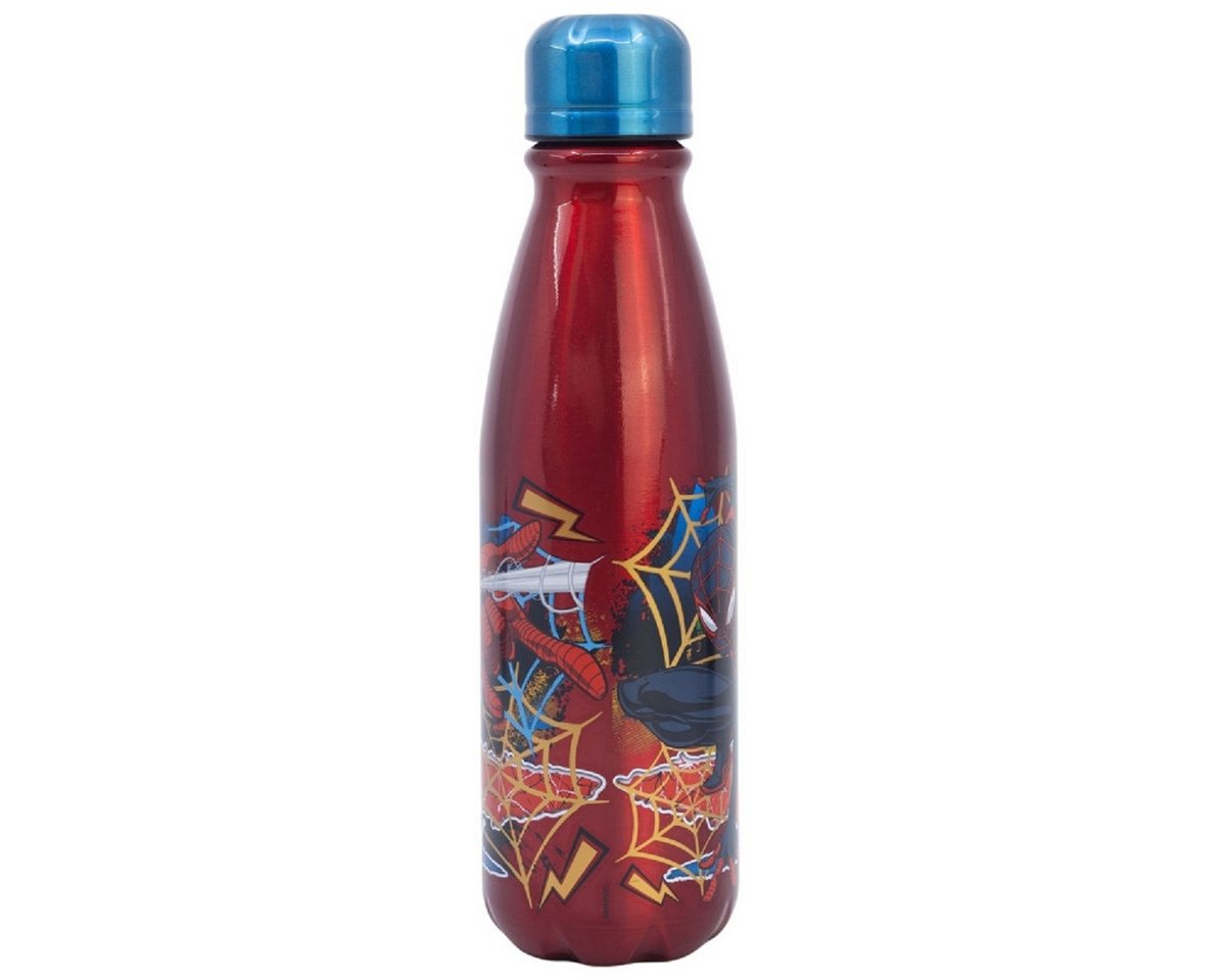 Spiderman Trinkflasche Trinkflasche Aluminium, 600 ml, mit Sicherheitsverschluss