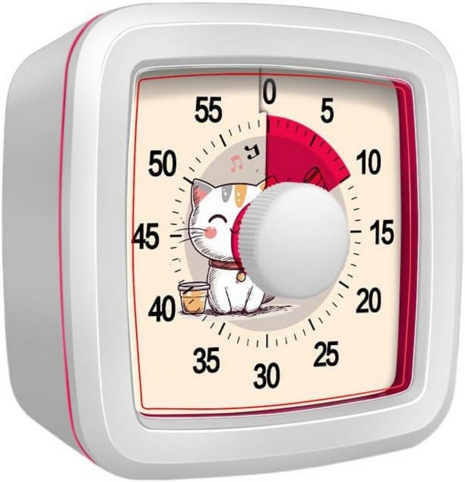 FELIXLEO Küchentimer Visueller Timer, Regenbogen-Scheibe 60-Minuten-Countdown-Timer (Weiß)