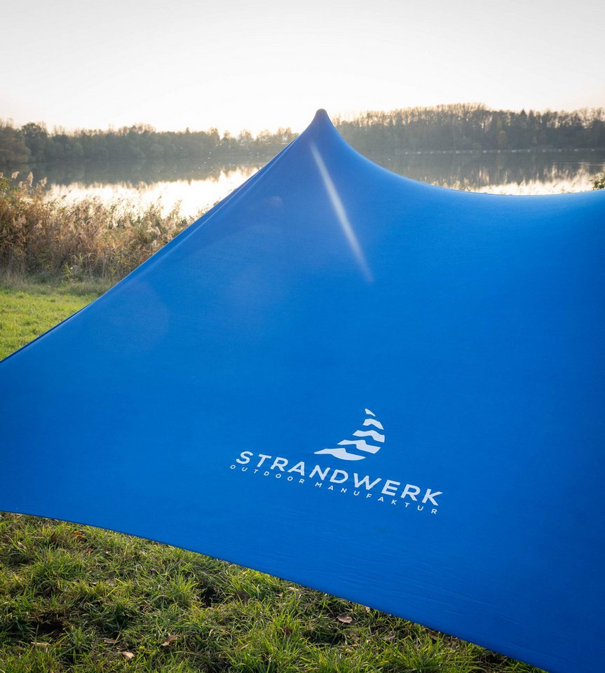 Strandwerk Strandmuschel Premium Lycra Strandzelt Pop-Up mit Alu-Stangen & Sandankern, Personen: 4