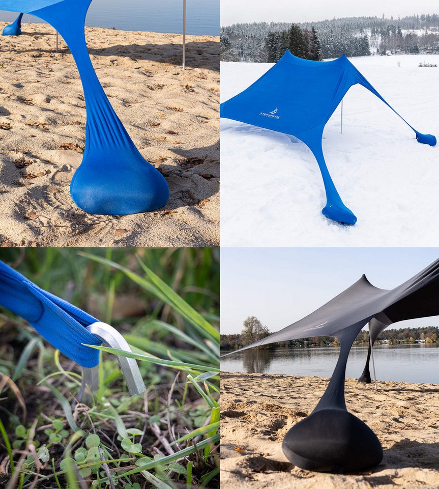 Strandwerk Strandmuschel Premium Lycra Strandzelt Pop-Up mit Alu-Stangen & Sandankern, Personen: 4 Bild 2