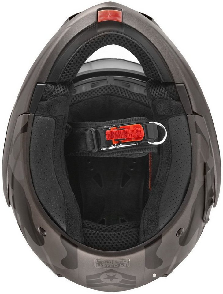 Bogotto Motorradhelm V280 Camo Klapphelm, Integriertes Sonnenvisier