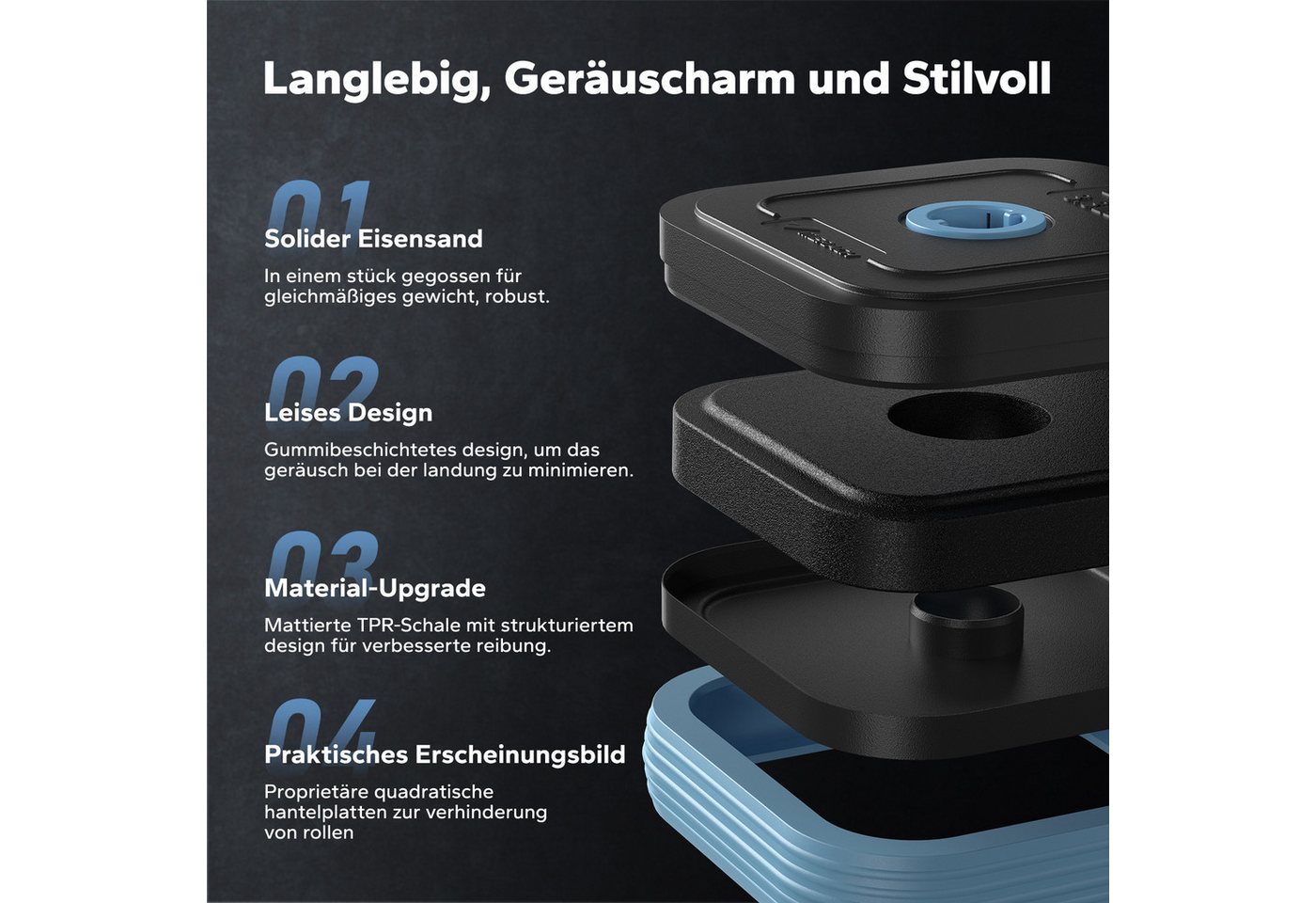 MERACH Langhantel Hantel-Set, Verstellbare Hanteln, Insgesamt 40 kg, (3-in-1 Hantelset für Krafttraining, Multifunktionalität, stabil, platzsparend, rutschfeste Griffe, einfache Montage, für zuhause), quadratische Form, verstellbare Gewichte, Liegestütz und Muskelaufbau