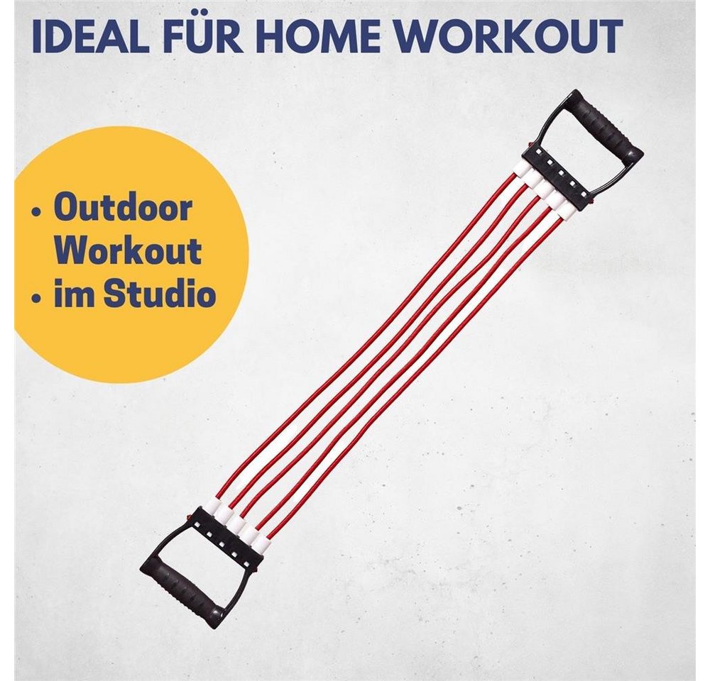Best Sporting Expander Fitness-Expander mit 5 Zugseilen je 15 kg Zugkraft, 5 Zugseile, je 15 kg, variable Intensität, ergonomische Griffe Bild 4
