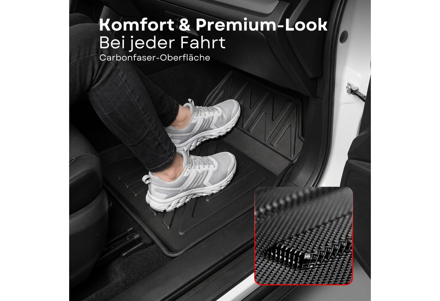 fussmattenprofi.com Auto-Fußmatten 3D Auto Gummimatten & Kofferraumwanne für VW Taigo 2021-2026 Bild 2