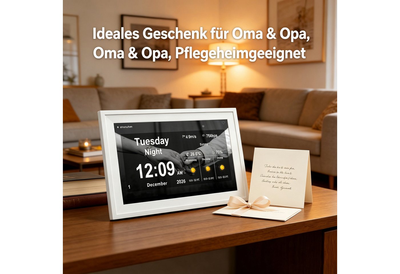 Vornix 10,1 Zoll Digitale Demenz Uhr Touchscreen Digitaler Bilderrahmen (Digitaler Bilderrahmen, USB & Kabel Datenübertragung) Bild 4