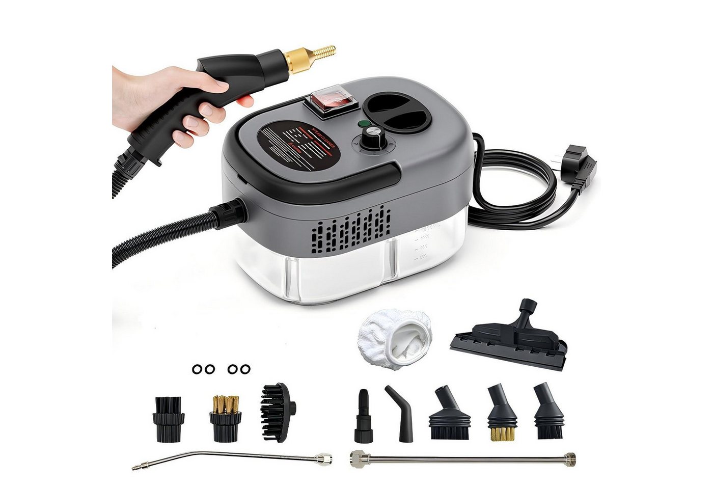 AIBISTAR Dampfreiniger Hand-Dampfreiniger 2500W, 1,2L, 10s Aufheizung, Küchenreiniger, 2500 W, Handdampfreiniger Ideal für Boden, Küche, Bad, Fenster & Auto Bild 2