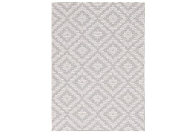 Pergamon In & Outdoor Teppich Flachgewebe Marbella Fliesenoptik Grau 80x150cm