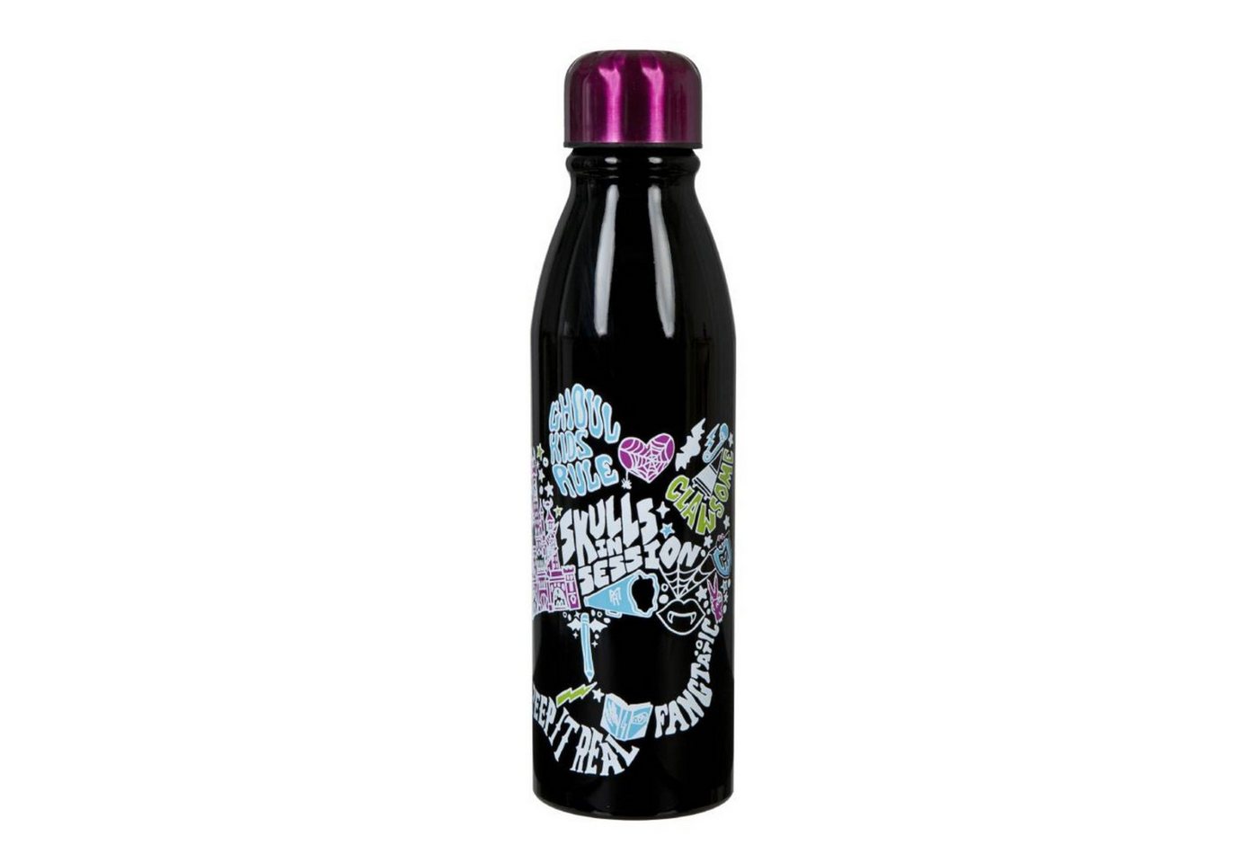 Monster High Trinkflasche 600 ml Trinkflasche Aluminium Wasserflasche für Schule und Ausflüge