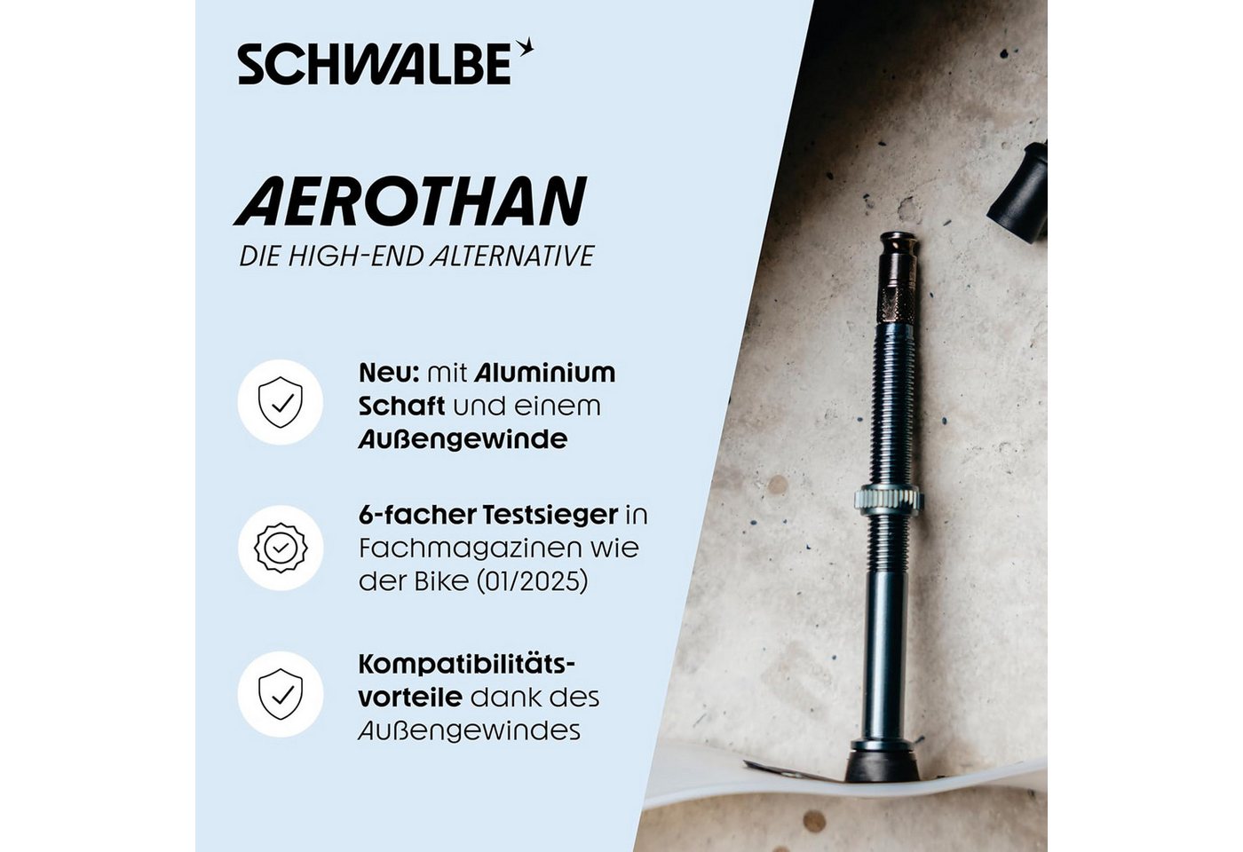 Schwalbe Fahrradschlauch Schwalbe Schlauch 28" AerothanTube Gravel 1,3-1,75" SCV17-AE 40mm Bild 5