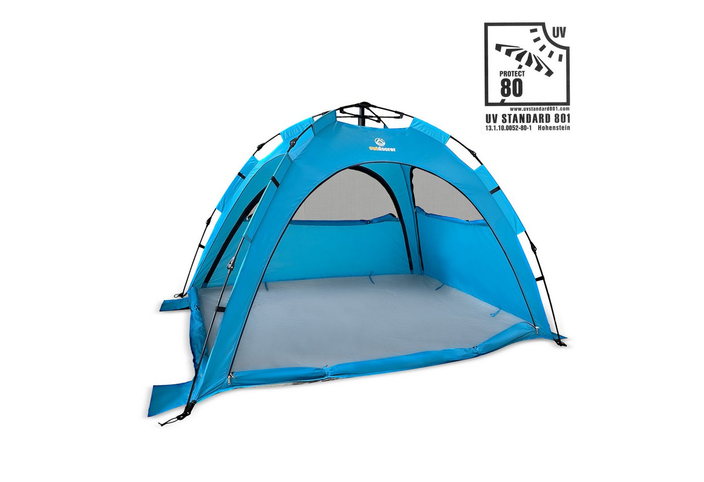 outdoorer Strandmuschel mit Automatik-Aufbau & UV-Schutz 80 Sun Snapper Air, Personen: 3, XXL-Strandzelt, blau, Wind- und Sonnenschutz, schnell auf- & abgebaut Bild 4