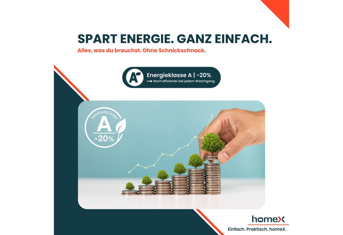 homeX Waschmaschine WF812W1A-W, 8 kg, 1200 U/min, Frontlader 8kg, 1.200 U/Min, Dampffunktion, Inverter Motor, EEK A -20% Bild 2