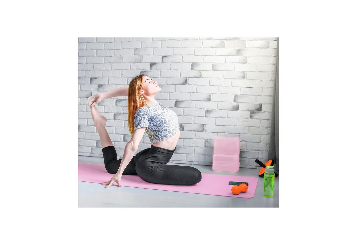 BNB SPORTS Yogamatte 2er Pack Premium Yoga Blöcke Stabile Sportmatte, rutschfest Bild 5