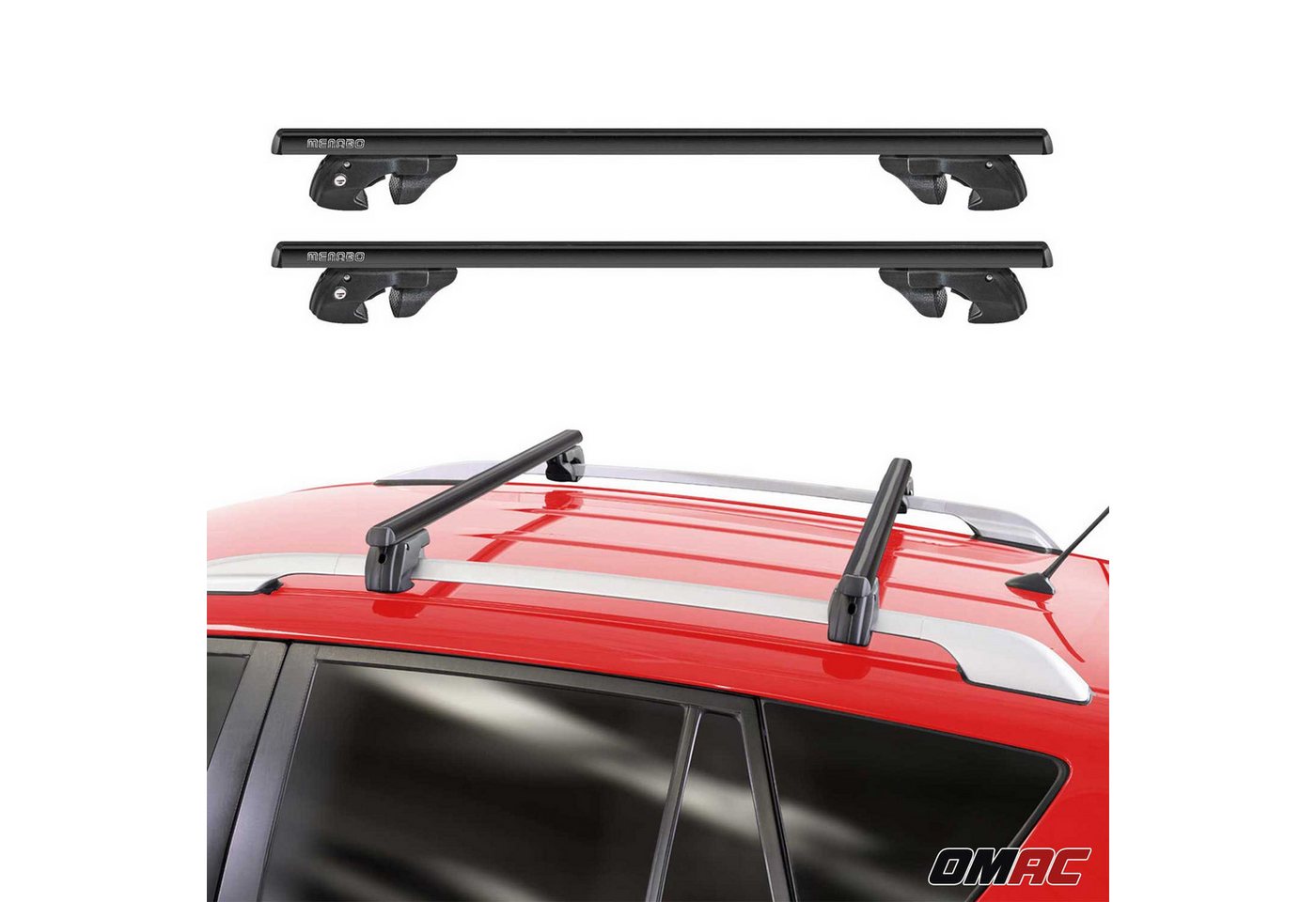 OMAC Dachträger Dachträger für VW Touran I 2003-2010 Pre-FL Alu 90kg TÜV Schwarz 2tlg (2-St), Wasserbeständig,Abnehmbar,Multifunktional,Leichtgewichtig Bild 4