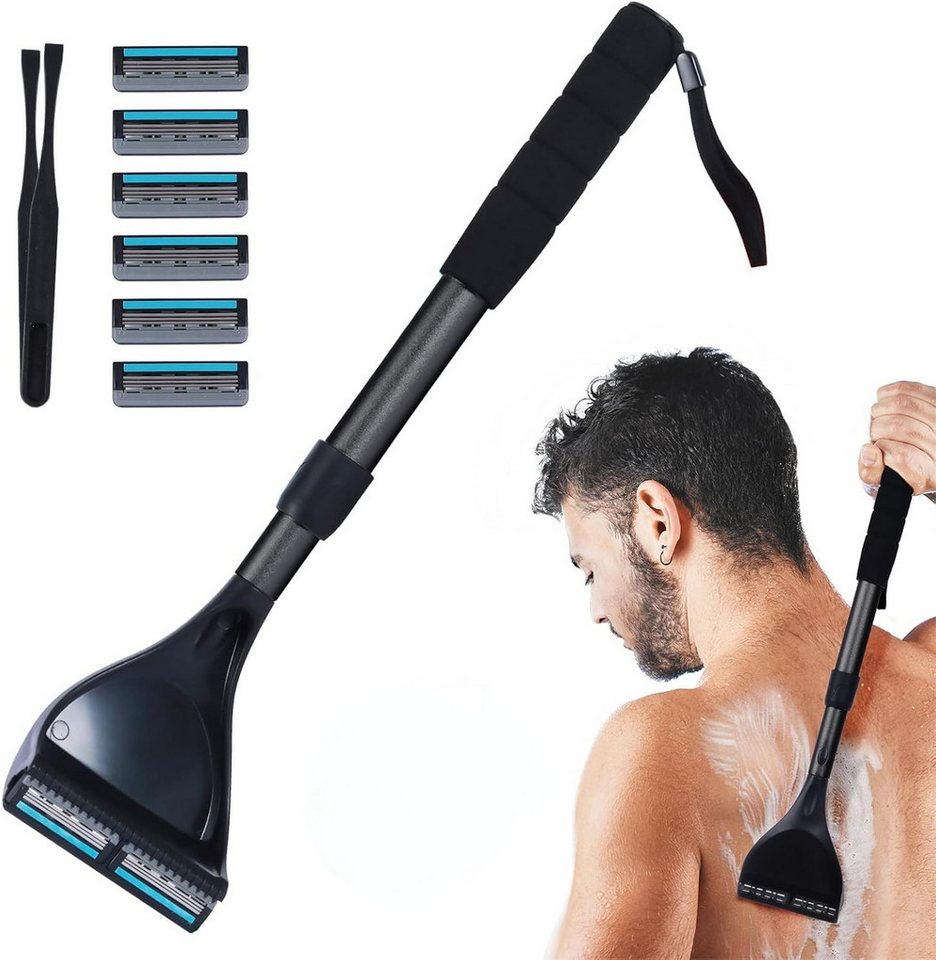 ibettertec Haarschneider Rückenrasierer Für Männer, Ergonomisch, 6 Klingenreihen, Langem Griff, Verstellbarer Langgriff, Nass- und Trockenrasur, wasserfester Bild 4