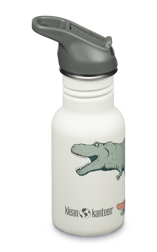 Klean Kanteen Trinkflasche Robuste Edelstahl-Kindertrinkflasche 355 ml – ideal für Schule, Kindertrinkflasche 355ml - Dino Skate Bild 2