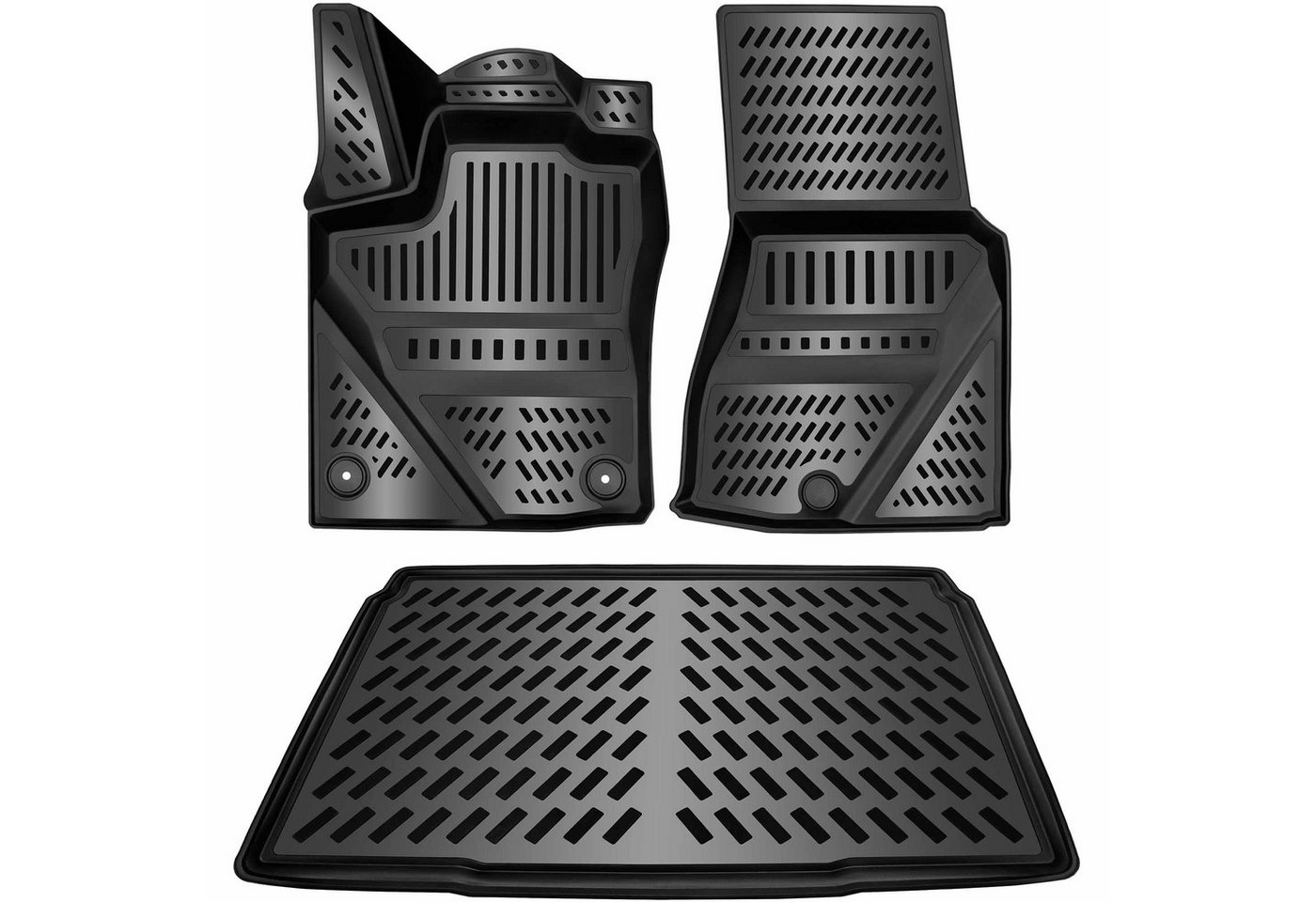 ELMASLINE Auto-Fußmatten für SMART FORTWO 2014-2024 [453] - Gummimatten & Kofferraumwanne, für Smart fortwo - Extra hoher Rand für mehr Schutz, Passend für Smart fortwo 2014-2024 Verbrenner oder Elektro Bild 4