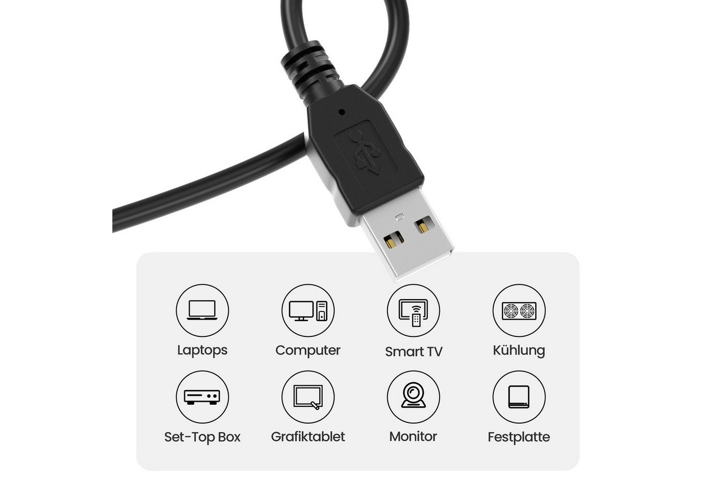 JAMEGA USB Kabel - Datenkabel USB A zu USB A Verbindungskabel USB-Kabel, USB Typ A, USB A (300 cm) Bild 5