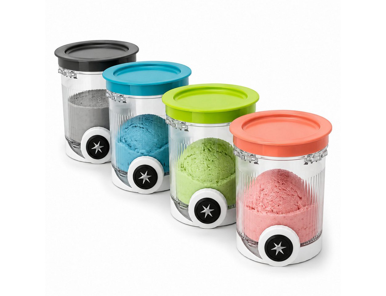 Fyrove Eisbereiteraufsatz Zubehör Behälter für Ninja Creami NC700 und NC701 Eismaschine, Zubehör für NC701, NC700, 480ml Eiscremebehälter, BPA-frei, luftdicht & spülmaschinenfest Bild 4