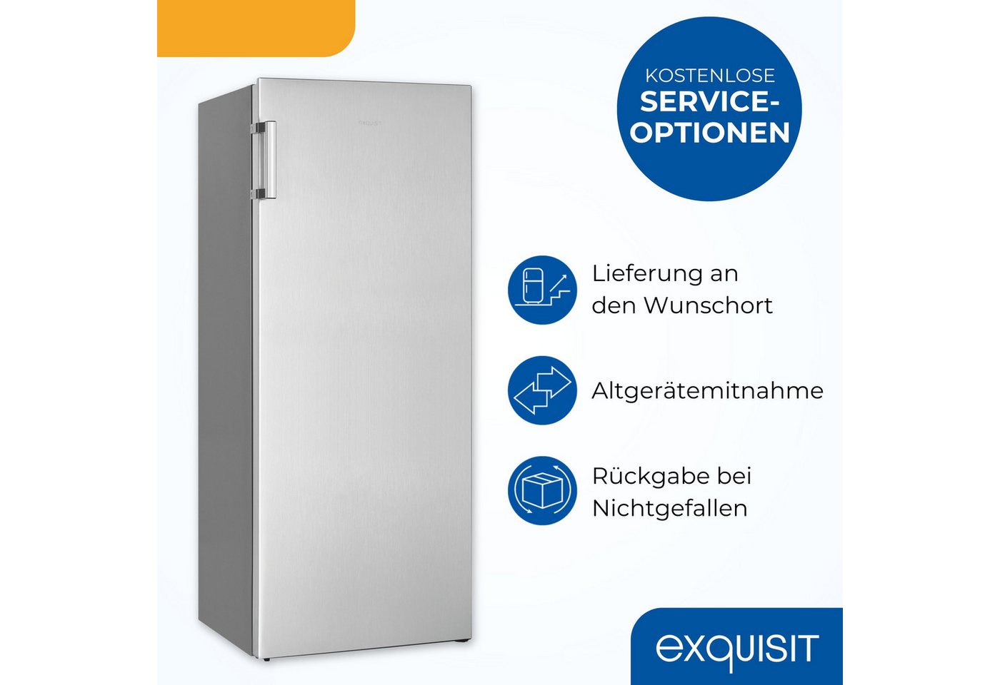 exquisit Vollraumkühlschrank KS5320-V-H-010E, 143.4 cm hoch, 55 cm breit, Türanschlag wechselbar, LED-Innenbeleuchtung Bild 4
