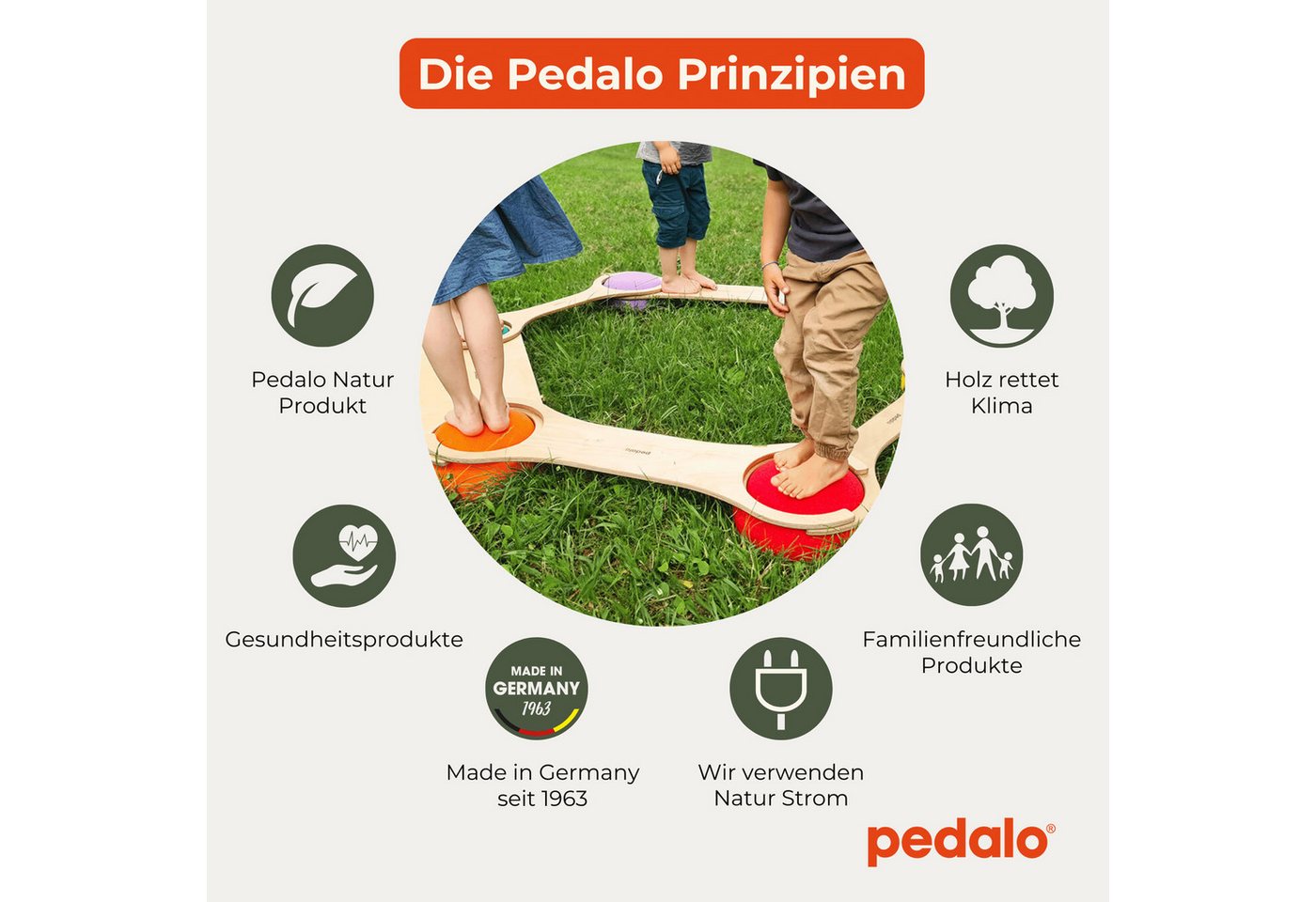 pedalo® Balanceboard Stapelbaustein Balanciersteg / Gleichgewicht Parcours / Kinder, Passend für original Stapelsteine, Extrabreit Bild 5