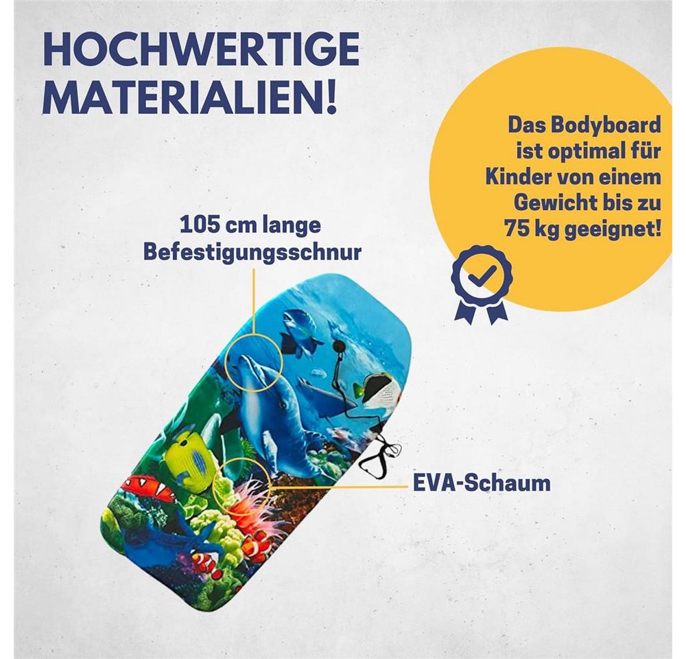Best Sporting Bodyboard Kinder Delfin Surfbrett, Kinder-Surfbrett, 92 cm, Maximale Belastbarkeit bis 75 kg Bild 4