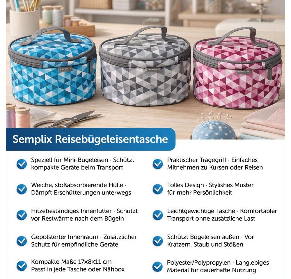 Semplix Dampfbügeleisen - Bügelset - Prym Mini-Dampfbügeleisen+Bügelunterlage+Tasche, 1800 W Bild 5
