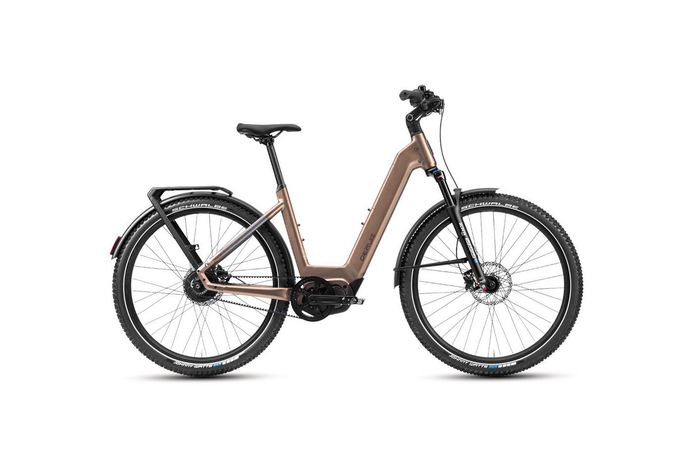 DERUIZ E-Bike Mountainbike Mica Pro 29 Zoll, 48 cm, 180 kg Gesamtgewicht, Samsung-Akku, Nabenschaltung, Mittelmotor, 720 Wh, (Trittfrequenz- und Drehmomentsensor, Lockout-Federgabel, Tiefeinsteiger), ENVIOLO stufenlos, 180-mm-Bremsen, Johnny Watts 365 Bild 4