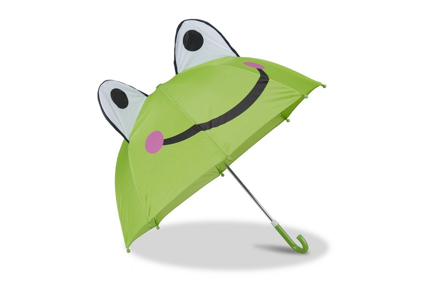 relaxdays Kinderwagenschirm Kinderregenschirm mit 3D Motiv, Frosch Bild 2