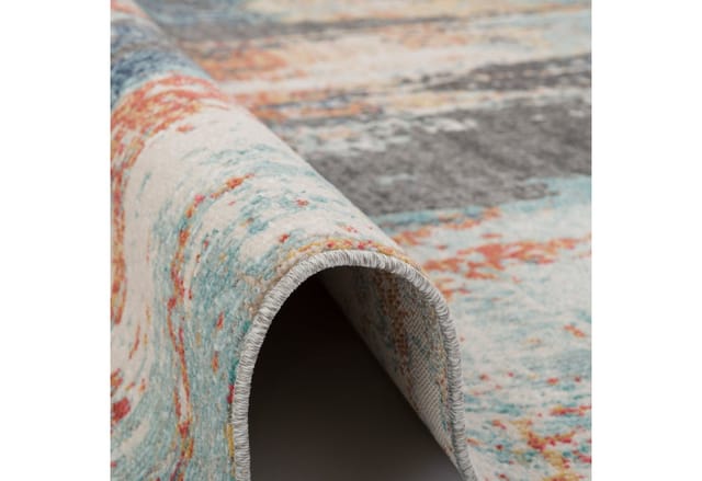 Pergamon In- und Outdoor Designer Teppich Lagos Rost Blau Verlauf 80x160cm