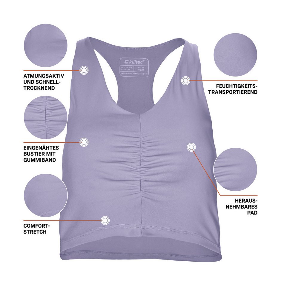 Killtec Funktionstop KOS 170 WMN TP Atmungsaktiv, schnelltrocknend, Comfort-Stretch, herausnehmbare Pads Bild 5