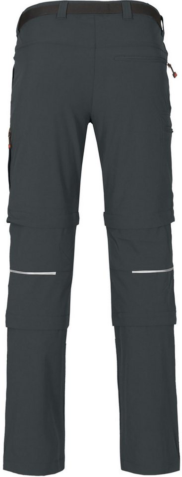 Bergson Outdoorhose QUEENSLAND Doppel Zipp-Off mit T-ZIPP Herren Wanderhose, vielseitig, pflegeleicht, Kurzgrößen, dunkel grau