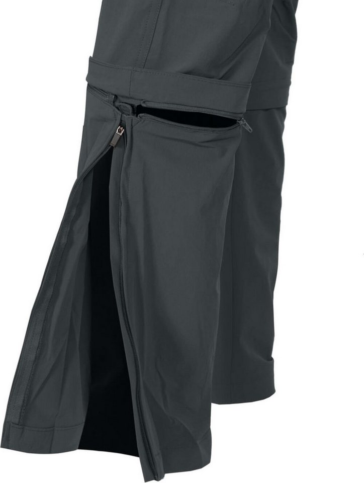Bergson Outdoorhose QUEENSLAND Doppel Zipp-Off mit T-ZIPP Herren Wanderhose, vielseitig, pflegeleicht, Kurzgrößen, dunkel grau Bild 2
