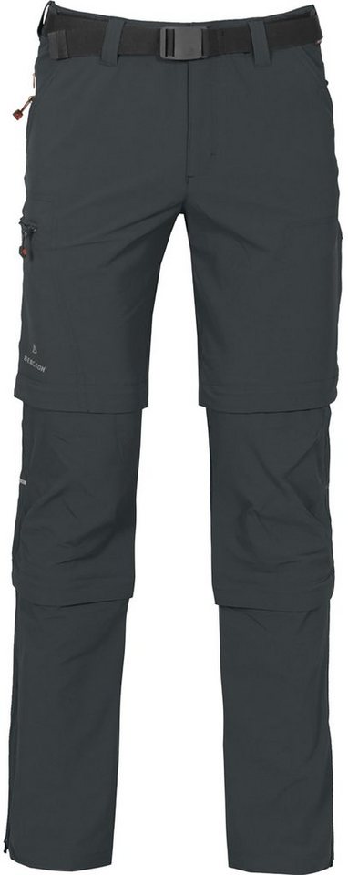 Bergson Outdoorhose QUEENSLAND Doppel Zipp-Off mit T-ZIPP Herren Wanderhose, vielseitig, pflegeleicht, Kurzgrößen, dunkel grau Bild 4