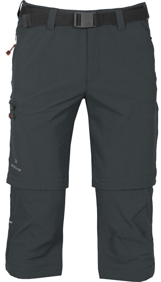 Bergson Outdoorhose QUEENSLAND Doppel Zipp-Off mit T-ZIPP Herren Wanderhose, vielseitig, pflegeleicht, Kurzgrößen, dunkel grau Bild 5