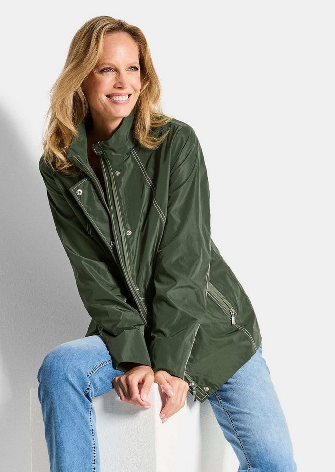 GOLDNER Outdoorjacke Outdoor-Jacke mit Kontrastnähten Regenjacke mit Stehkragen, Reißverschluss, Knopfleiste und Langarm Bild 2