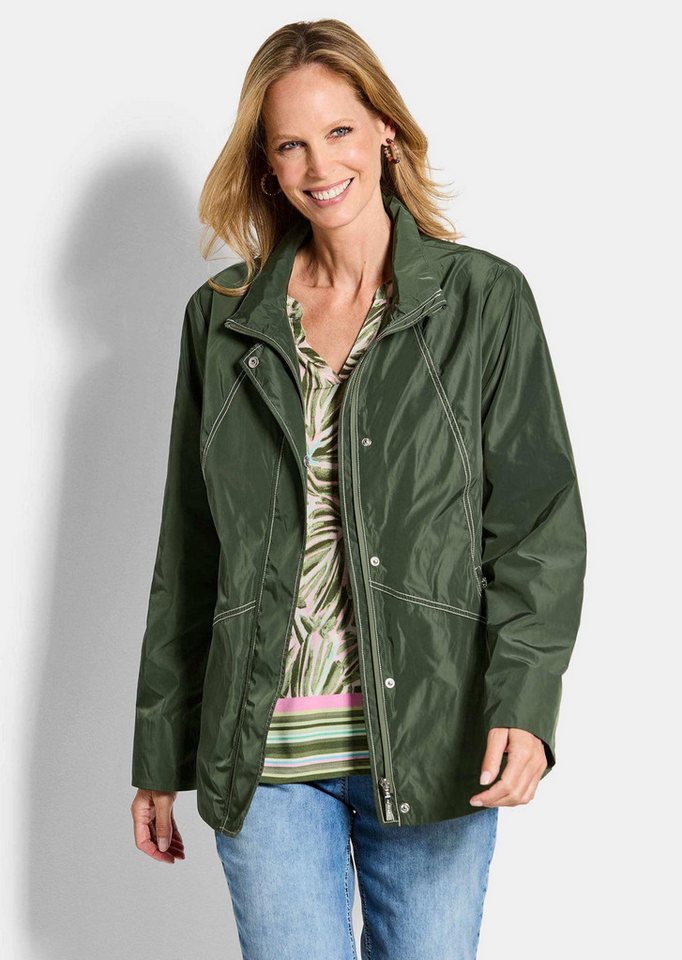 GOLDNER Outdoorjacke Outdoor-Jacke mit Kontrastnähten Regenjacke mit Stehkragen, Reißverschluss, Knopfleiste und Langarm Bild 4