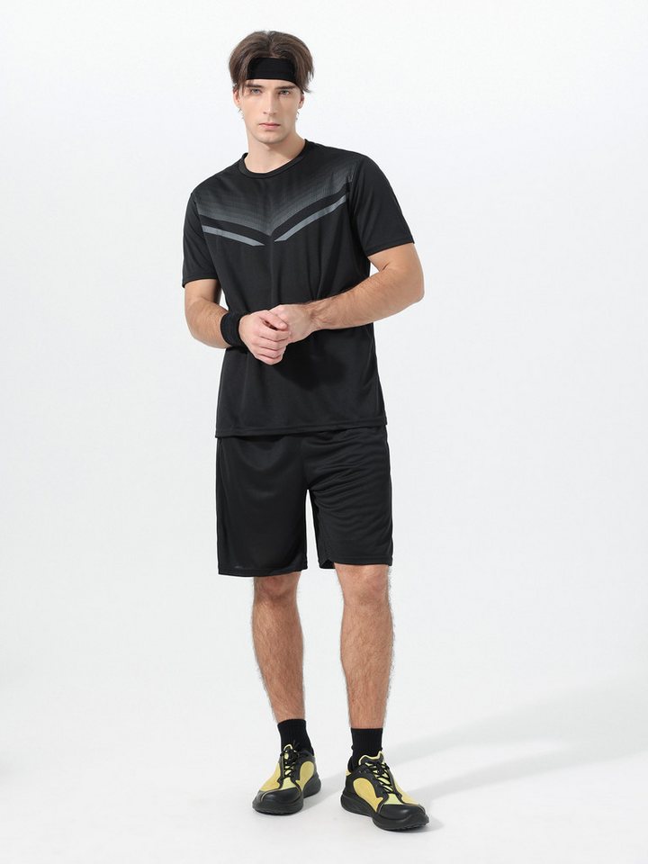 YOUTHUP Sportanzug, Trainingsanzug Herren Set T-Shirt und Kurze Hose Bequeme Passform Bild 3