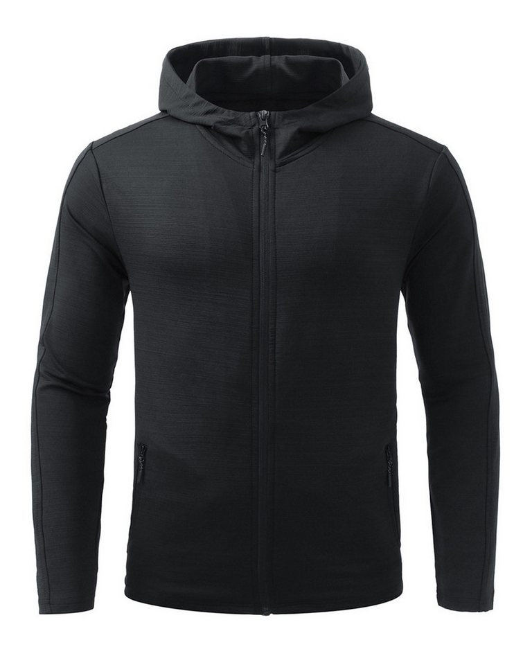 YOUTHUP Outdoorjacke Herren Einfarbige Outdoorjacke mit Kapuze Freizeitjacke Sport