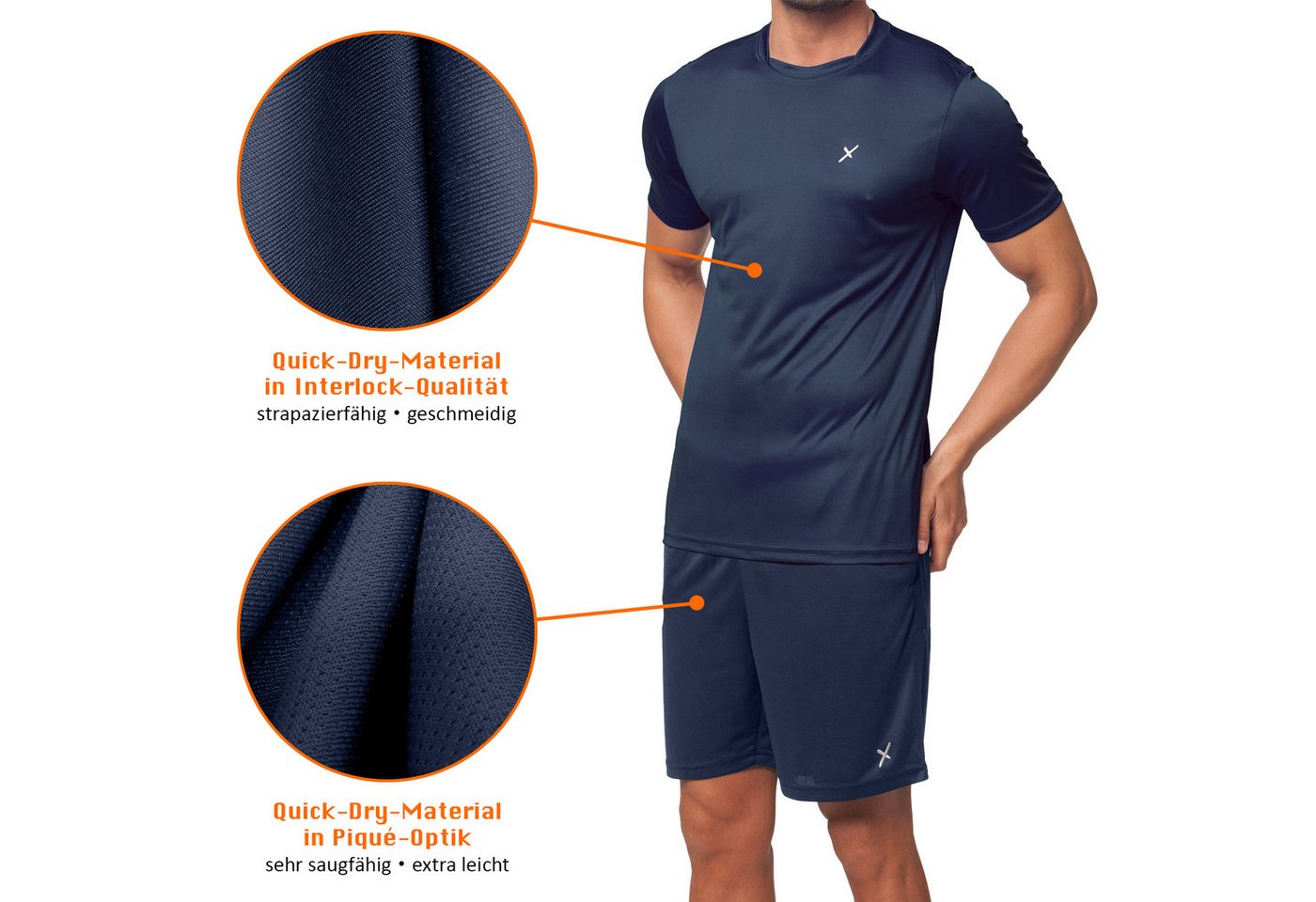 CFLEX Trainingsshirt Herren Sport-Set (2-teilig) - T-Shirt & Shorts - Sportswear Collection Bild 2