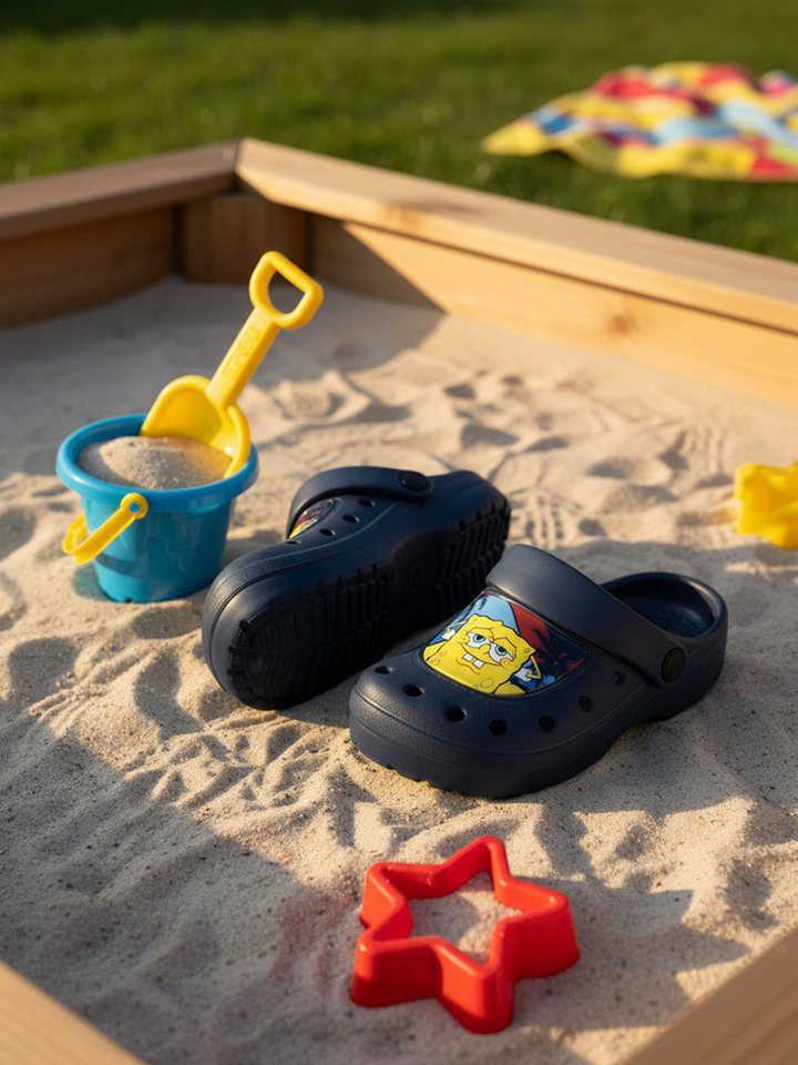 United Labels® Spongebob Schwammkopf Clogs Palme Sandalen Pantoletten Gartenschuhe Badesandale Bild 2