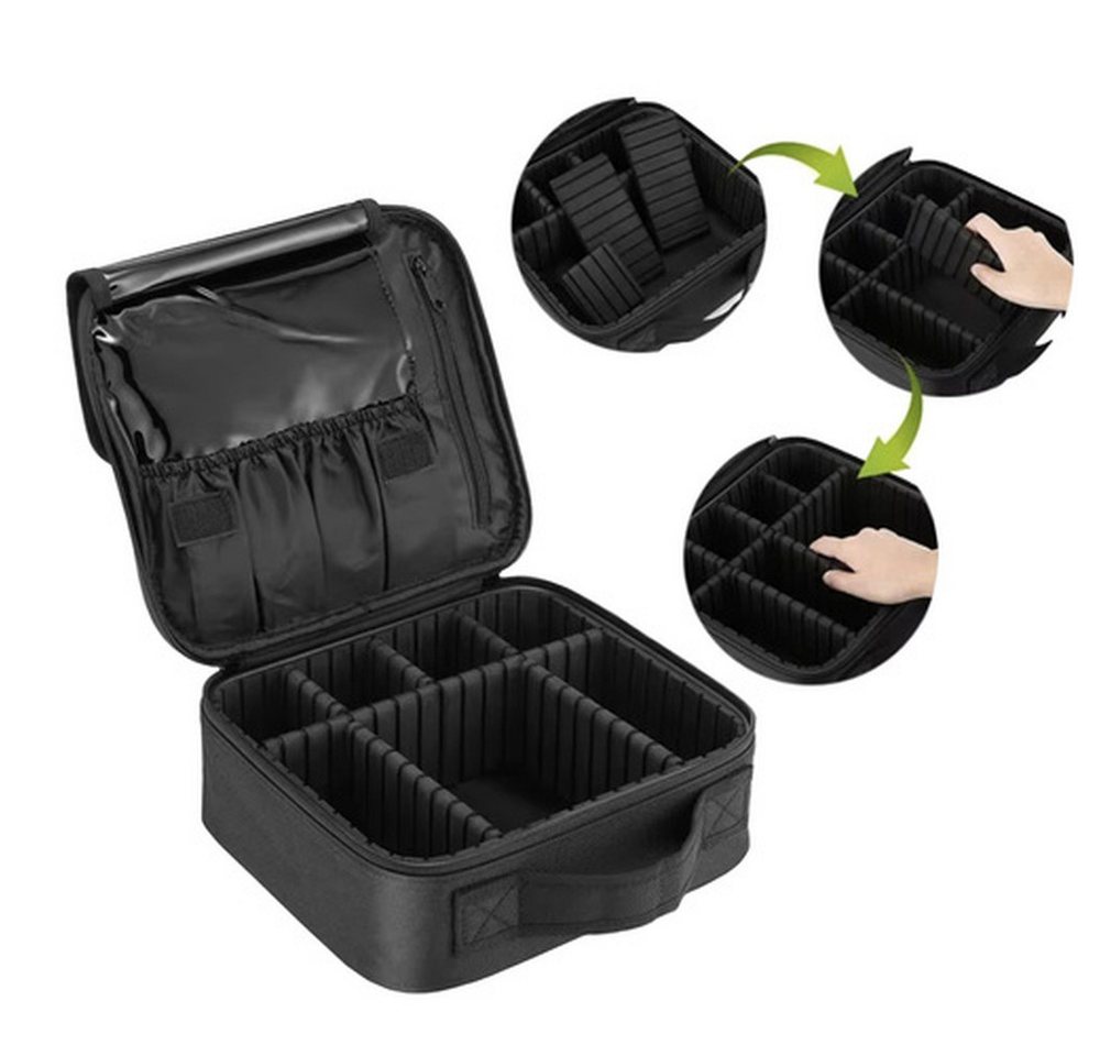 soulima Kosmetiktasche Organizer Kosmetikbox Reisetasche (Spar-Set, schützend), mit doppelseitigem Reißverschluss und Tragegriff