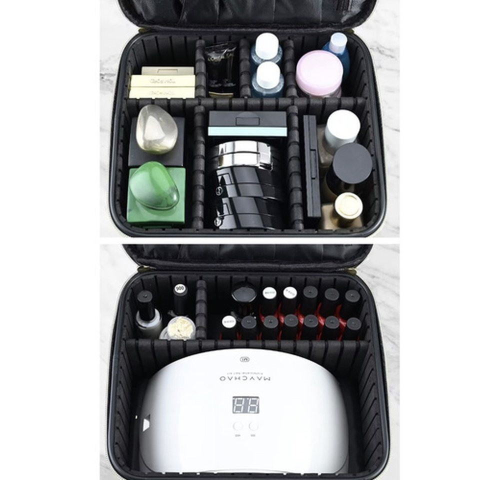 soulima Kosmetiktasche Organizer Kosmetikbox Reisetasche (Spar-Set, schützend), mit doppelseitigem Reißverschluss und Tragegriff Bild 5