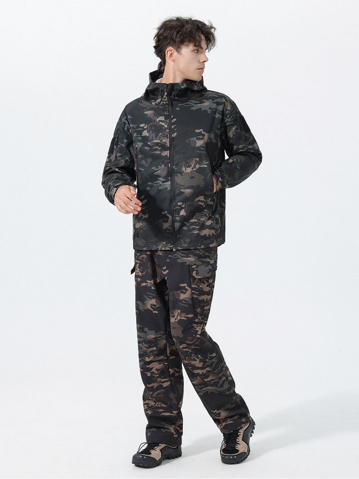 YOUTHUP Freizeitanzug, Herren winddichter, warmer Camouflage-Outdooranzug Bild 4