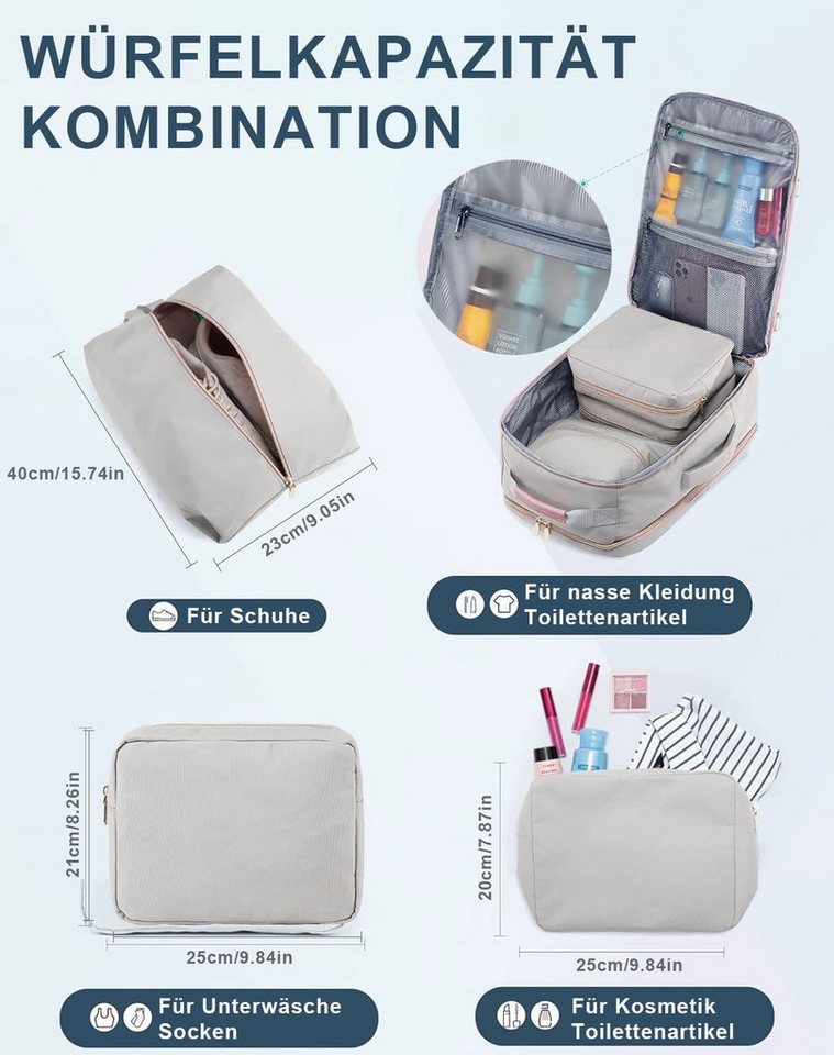MODFU Reiserucksack Laptoprucksack Rucksäcke Freizeitrucksack (3 Aufbewahrungstaschen mitgeliefert Reisen Notebook Laptop Rucksack, 1-tlg., Anti-Diebstahl, Backpack mit Laptopfach, Handgepäck, 40L Groß), für Jungen Teenager Arbeit Business Reisen Bild 5