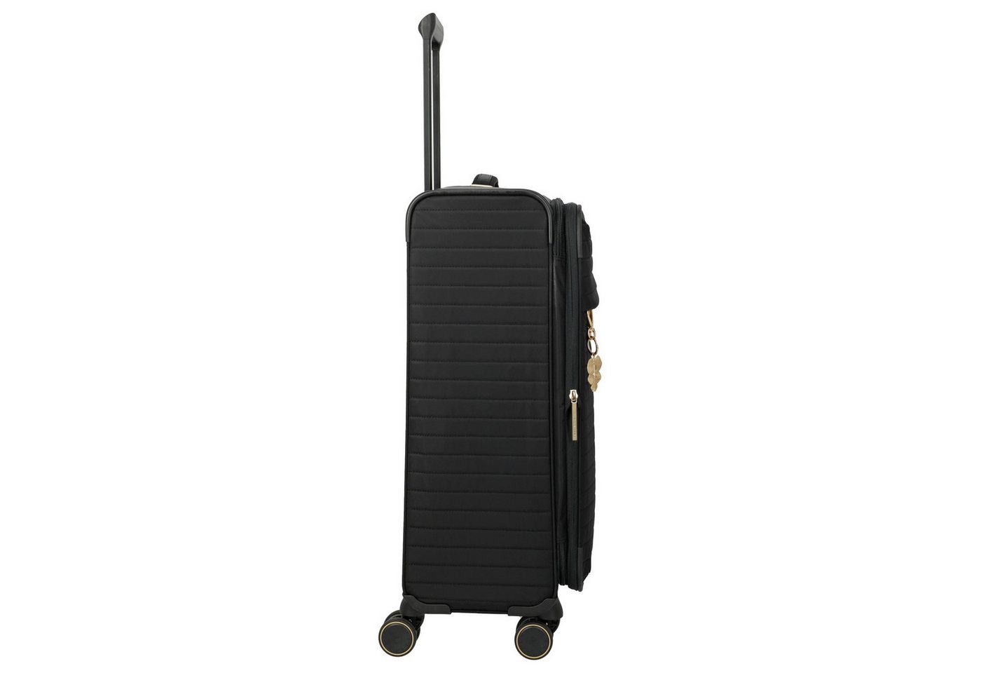 travelite Koffer BARBARA Stepp - 4-Rollen-Trolley M 68 cm erw. (schwarz, 68 cm), 4 Rollen